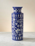 Jaipur Blue Pottery Cylindrical Vase