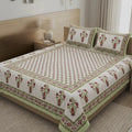 Hand block 100% cotton bedsheet red